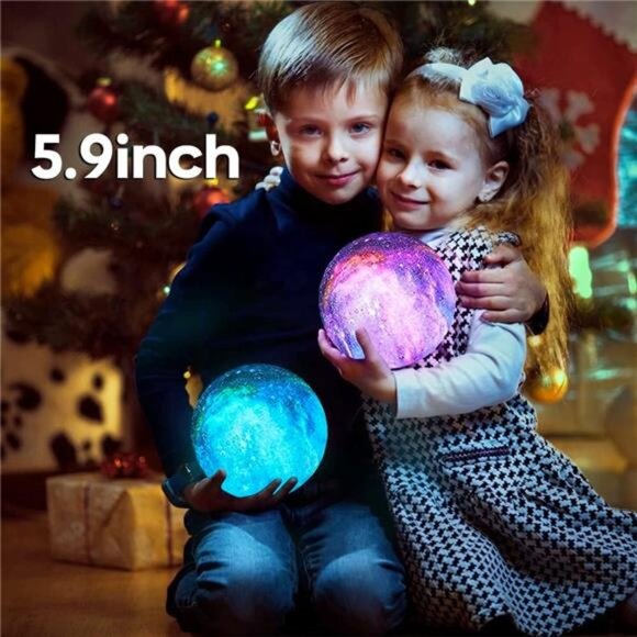 Moon Lamp Galaxy Lamp 5.9 inch 16 Colors LED 3D Moon Light, Remote - Picture 5 of 8